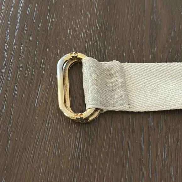 CHANEL Vintage Tan color Canvas Belt with Gold Buckle - Picture 6 of 8